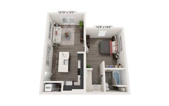 1 Bedroom A105 floor plan